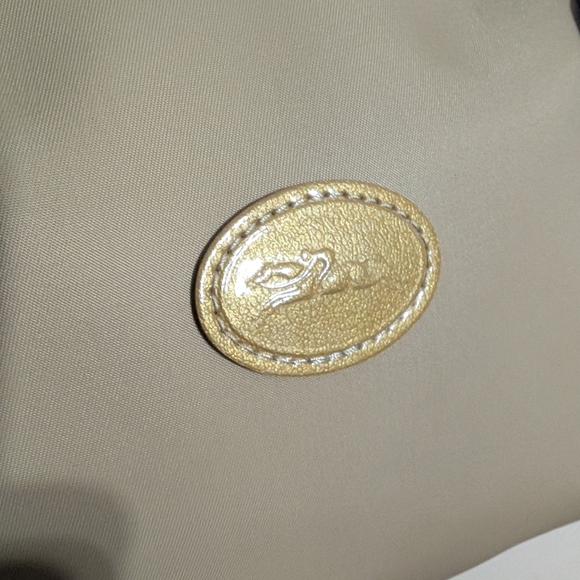 Longchamp Vintage Tan Canvas & Mustard Patent Leather Bowler Bag - Picture 2 of 10